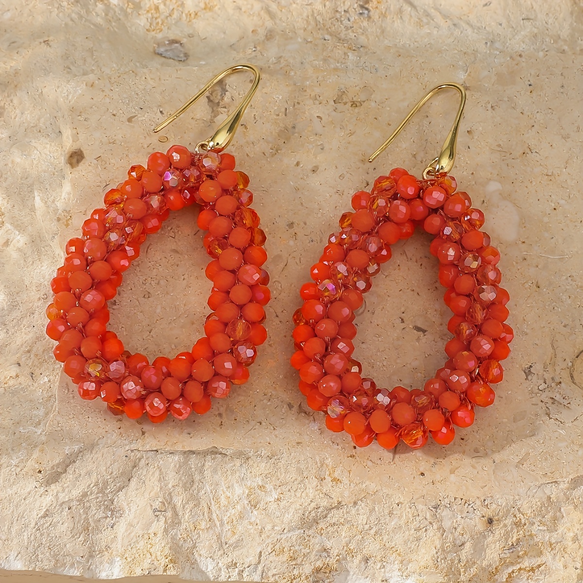 Boho Beaded Dangle Earrings with Stainless Steel Ear Needle